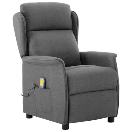 Massagefåtölj med kudde Ljusgrå 93.5 x 67.5 x 101.5 cm tyg
