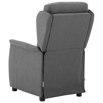 Massagefåtölj med kudde Ljusgrå 93.5 x 67.5 x 101.5 cm tyg