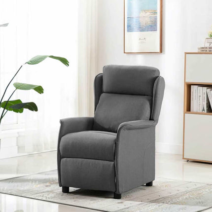 Massagefåtölj med kudde Ljusgrå 93.5 x 67.5 x 101.5 cm tyg