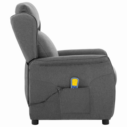 Massagefåtölj med kudde Ljusgrå 93.5 x 67.5 x 101.5 cm tyg