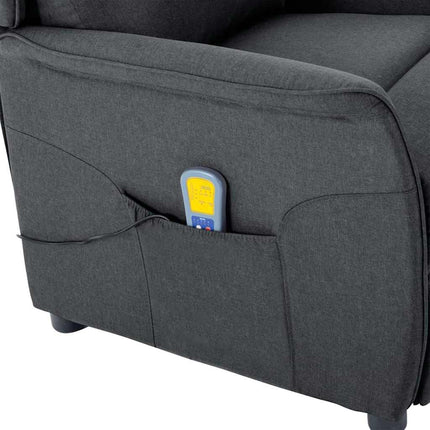 Massagefåtölj med kudde Mörkgrå 93.5 x 67.5 x 101.5 cm tyg