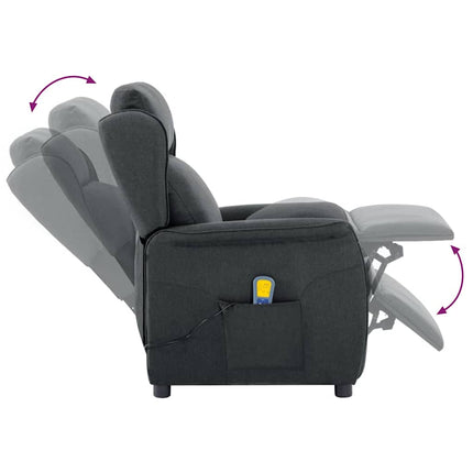 Massagefåtölj med kudde Mörkgrå 93.5 x 67.5 x 101.5 cm tyg