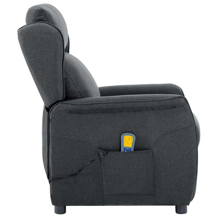 Massagefåtölj med kudde Mörkgrå 93.5 x 67.5 x 101.5 cm tyg