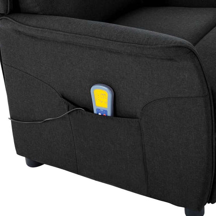 Massagefåtölj med kudde Svart 93.5 x 67.5 x 101.5 cm tyg