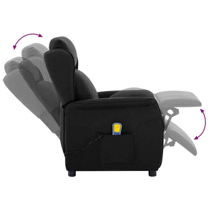 Massagefåtölj med kudde Svart 93.5 x 67.5 x 101.5 cm tyg