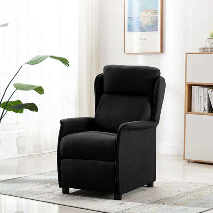 Massagefåtölj med kudde Svart 93.5 x 67.5 x 101.5 cm tyg