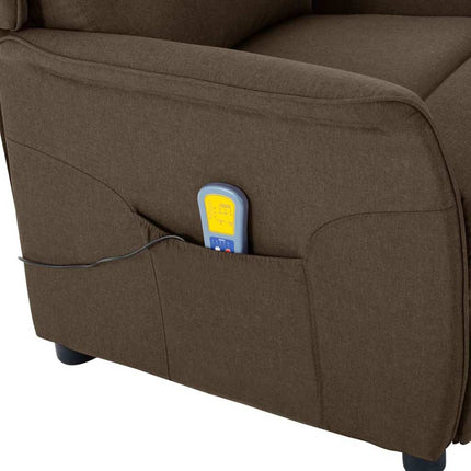 Massagefåtölj med kudde Brun 93.5 x 67.5 x 101.5 cm tyg
