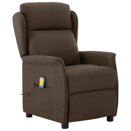 Massagefåtölj med kudde Brun 93.5 x 67.5 x 101.5 cm tyg