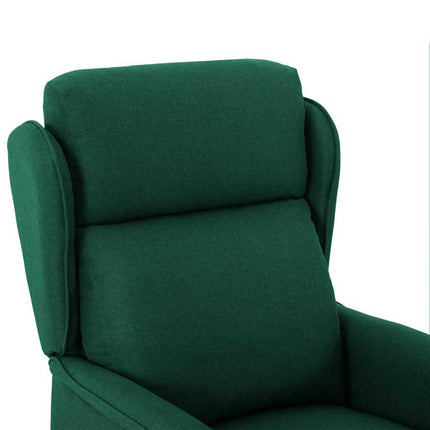 Massagefåtölj med kudde Mörkgrön 93.5 x 67.5 x 101.5 cm tyg