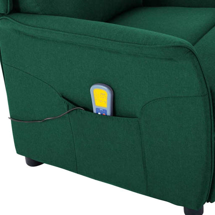 Massagefåtölj med kudde Mörkgrön 93.5 x 67.5 x 101.5 cm tyg