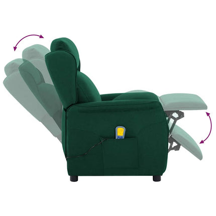 Massagefåtölj med kudde Mörkgrön 93.5 x 67.5 x 101.5 cm tyg