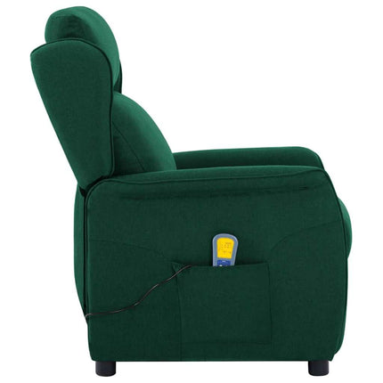 Massagefåtölj med kudde Mörkgrön 93.5 x 67.5 x 101.5 cm tyg