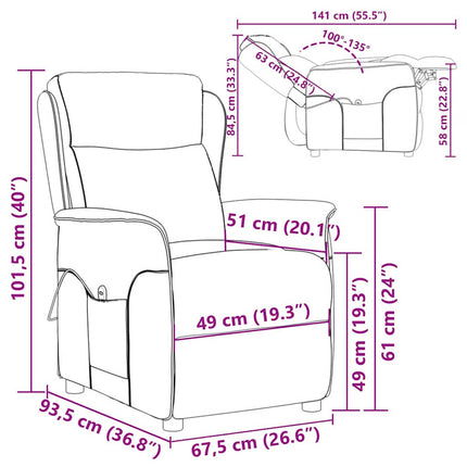 Massagefåtölj med kudde Mörkgrön 93.5 x 67.5 x 101.5 cm tyg