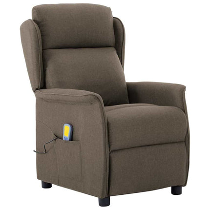Massagefåtölj med kudde Taupe 93.5 x 67.5 x 101.5 cm tyg