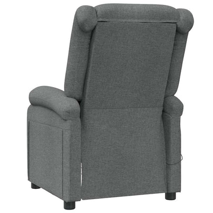 Massagefåtölj mörkgrå tyg