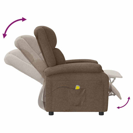 Massagefåtölj brun tyg