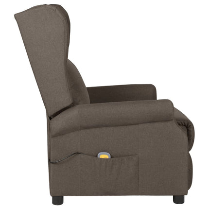 Massagefåtölj brun tyg