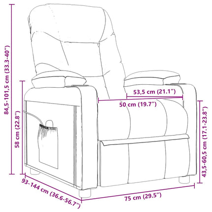 Reclinerfåtölj svart tyg