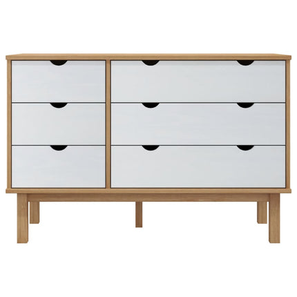 Byrå OTTA brun&vit 111x43x73,5 cm massiv furu