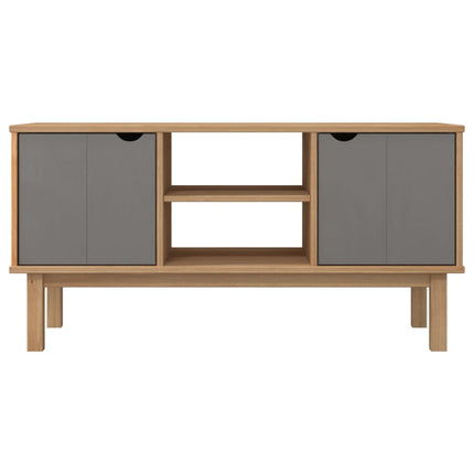 Tv-bänk OTTA brun&grå 113,5x43x57 cm massiv furu