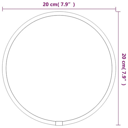 Väggspegel svart Ø 20 cm rund