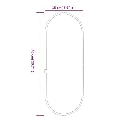 Väggspegel svart 40x15 cm oval