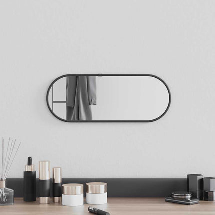 Väggspegel svart 40x15 cm oval