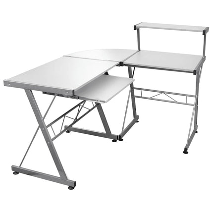 Datorbord hörn vit 132x112x99 cm konstruerat trä
