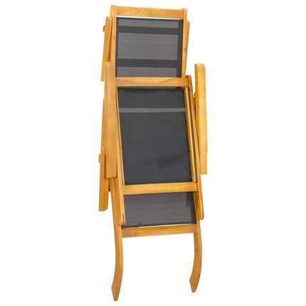 Däckstolar med bord massivt akaciaträ och textilen