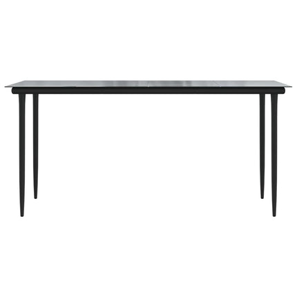Trädgårdsbord svart 160x80x74 cm härdat glas