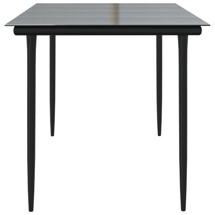 Trädgårdsbord svart 160x80x74 cm härdat glas