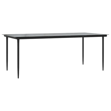 Trädgårdsbord svart 200x100x74 cm härdat glas