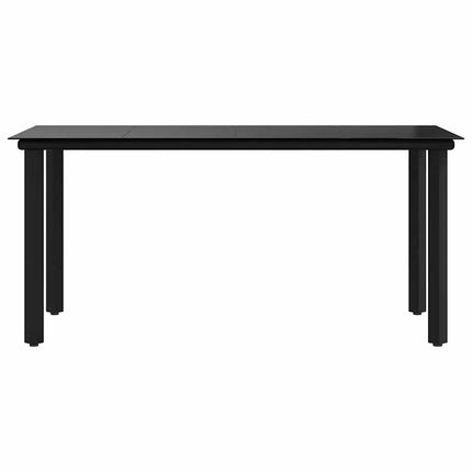 Trädgårdsbord svart 160x80x74 cm härdat glas