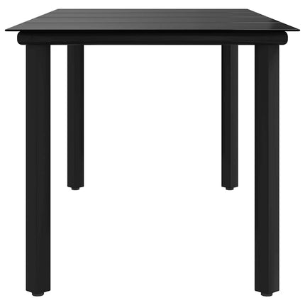 Trädgårdsbord svart 160x80x74 cm härdat glas