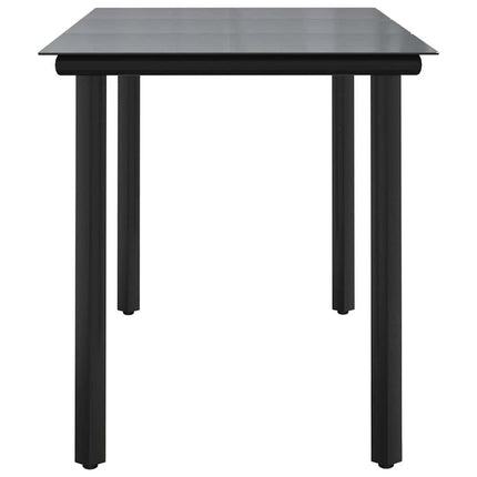 Trädgårdsbord svart 200x100x74 cm härdat glas