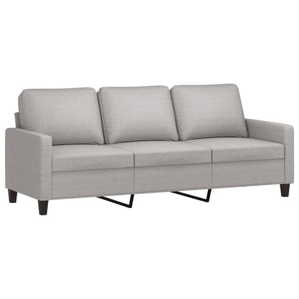 3-sitssoffa ljusgrå 180 cm tyg