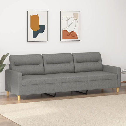 3-sitssoffa mörkgrå 210 cm tyg