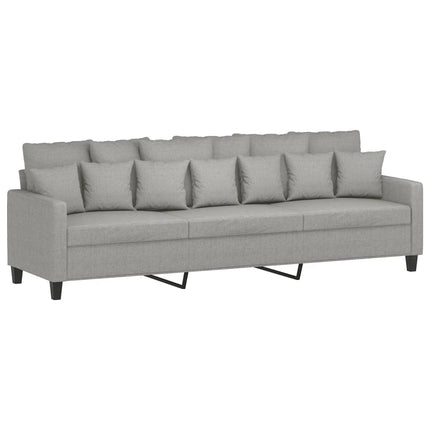 3-sitssoffa ljusgrå 210 cm tyg
