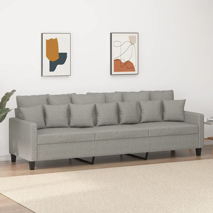 3-sitssoffa ljusgrå 210 cm tyg