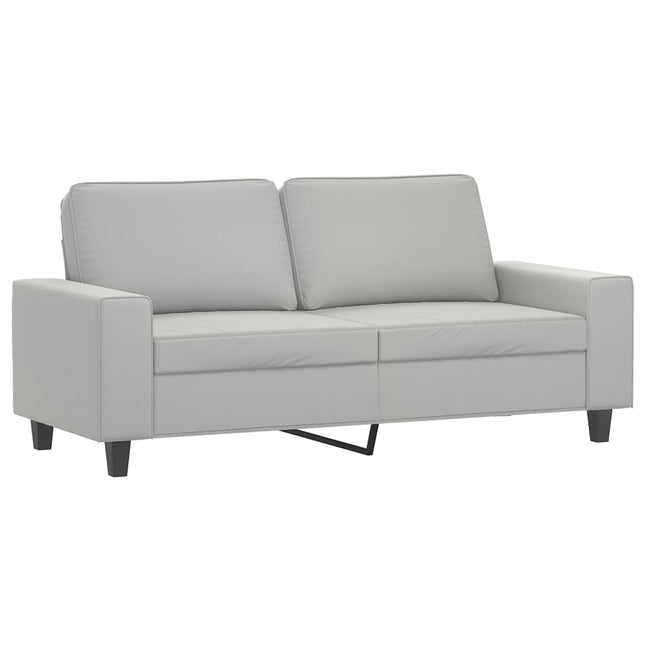 2-sitssoffa ljusgrå 140 cm mikrofibertyg