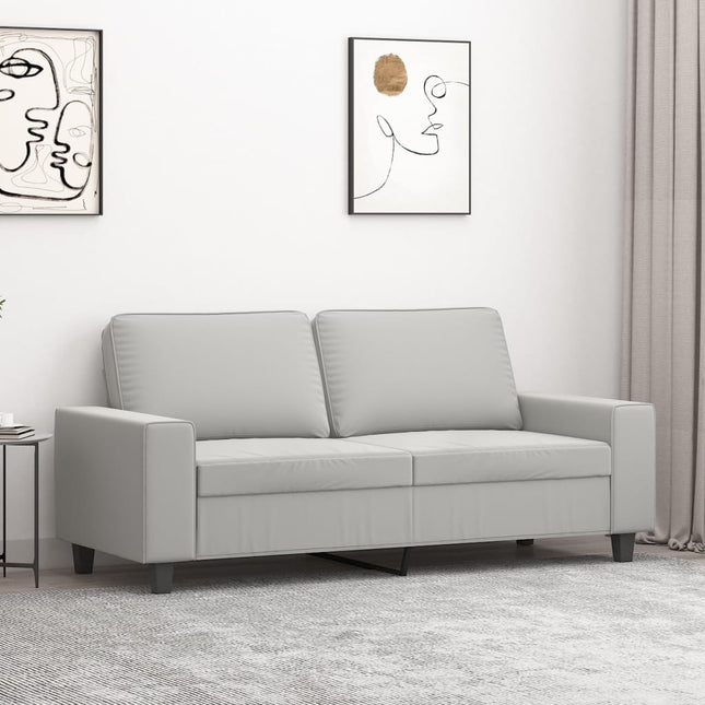 2-sitssoffa ljusgrå 140 cm mikrofibertyg