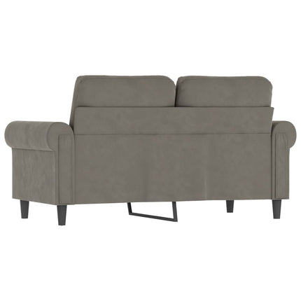 2-sitssoffa ljusgrå 120 cm sammet