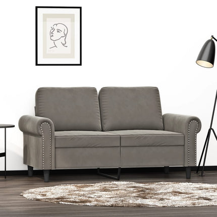 2-sitssoffa ljusgrå 120 cm sammet