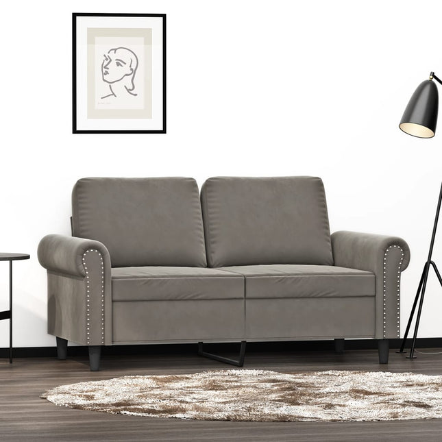 2-sitssoffa ljusgrå 120 cm sammet