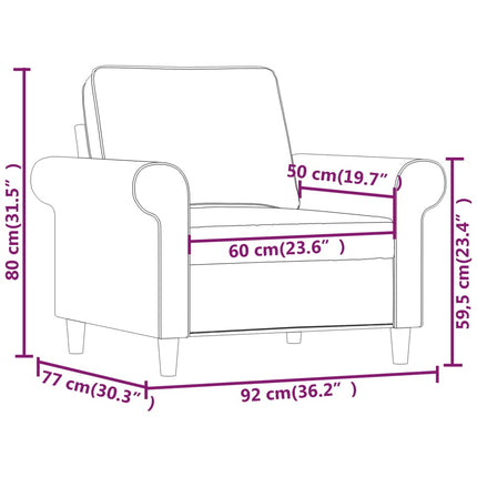 Fåtölj ljusgrå 60 cm tyg
