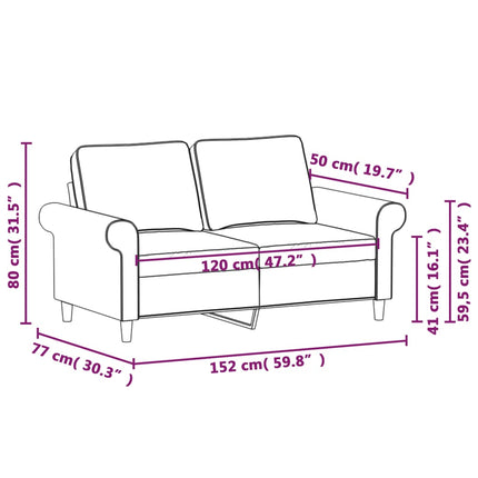 2-sitssoffa ljusgrå 120 cm tyg
