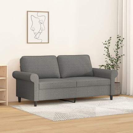 Soffa 2-sits mörkgrå 140 cm tyg