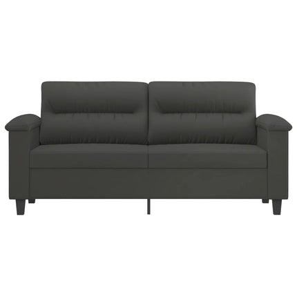 2-sitssoffa mörkgrå 140 cm mikrofibertyg