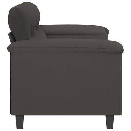 2-sitssoffa mörkgrå 140 cm mikrofibertyg