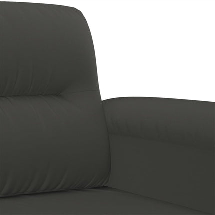 2-sitssoffa mörkgrå 140 cm mikrofibertyg